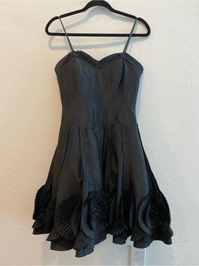 Basix II Floral Appliqué Hem Flare Dress